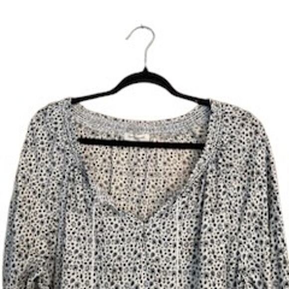 Beachlunchlounge Tunic Top Tassel Ties Gold Thread Gathered Wrists Size M - Picture 2 of 12